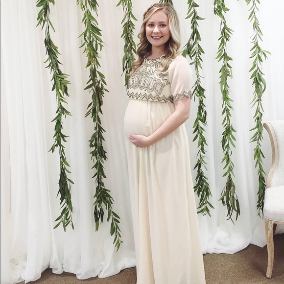 Maya Dresses & Skirts - Beautiful maternity maxi beaded dress